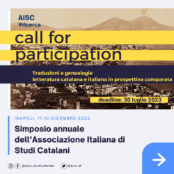 Simposio annuale dell'Associazione Italiana di Studi Catalani (call chiusa)