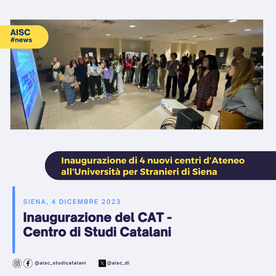 Inaugurazione del CAT - Centro di Studi Catalani all’Università per Stranieri di Siena