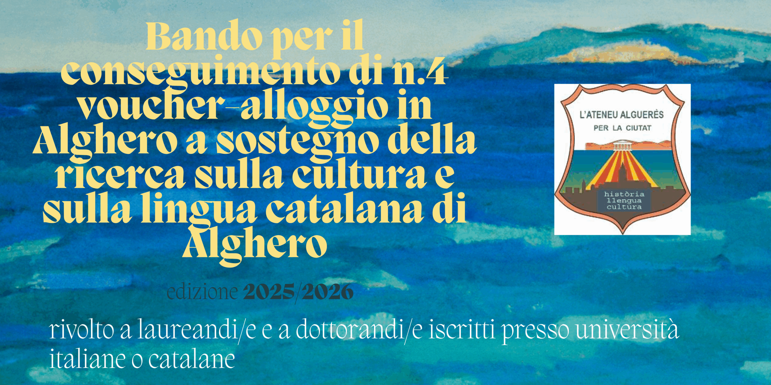 Bando ricerca e soggiorno 2025/2026-  Ateneu Alguerès